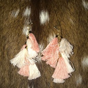 Pink tassel earrings!